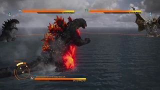 GODZILLA PS4 : burning Godzilla vs Mecha King Ghidorah vs Godzilla 2014