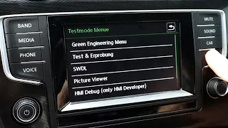 VW Composition Media system green hidden menu