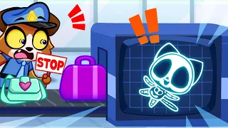 ✈️ X-Ray In The Airport Safety Tips 🌎 Kids Cartoons and Nursery Rhymes by Purr-Purr Tails