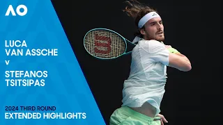 Luca Van Assche v Stefanos Tsitsipas Extended Highlights | Australian Open 2024 Third Round