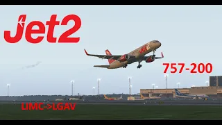 X-Plane 11 | VATSIM | Milan To Athens | 757-200 | Jet2.com