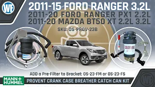 Provent and Pre-Filter Kits in Ford Ranger PX1 3.2L 2011-15 Mazda BT50 XT 2011-20 OS-PROV-23 23-FMB