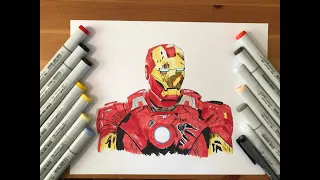 Iron man Copic Drawing