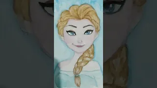 Elsa of Frozen painting🖌️🩰🌨️#ytshorts #viralvideo #viralshorts #subscribe #watercolour #easy