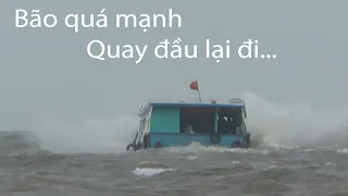 Chiếc tàu chở khách Bất ngờ quay đầu vì cơn sóng đập lúc mũi/bão số 2/ship in storm