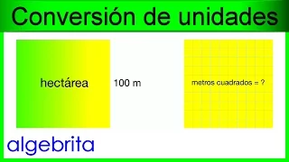 Convertir una hectárea a metros cuadrados , ha a m2, Conversión de unidades de área 419