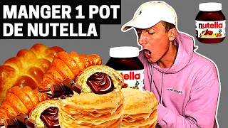 Je MANGE 1 POT de NUTELLA de 750g (FoodChallenge sucré, nutella, croissants, crêpes, brioche)