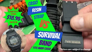 Replacing Casio Resin Strap for a Compatible Paracord Survival Band - NO ADAPTERS NEEDED - Try This