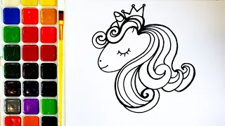 We draw Drawing and coloring. Drawing lessons. Easy drawing for children.Малюємо. Малювання