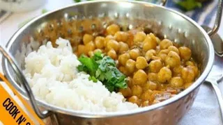 Coconut Curry Chickpeas - A Low Cal Vegan Dinner in 30 Minutes or Less