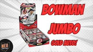 2024 Bowman Jumbo box opening, Hit a gold auto that I thought was Yellow :p