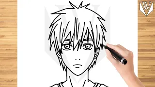 How to draw Kuroko Tetsuya Kuroko's Basketball Step by step Tutorial | Free Download Coloring Page