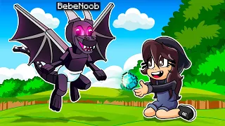 BEBE NOOB SE TRANSFORMO EN ENDERDRAGON 👶 BEBE NOOB Y NOOBSI HACKEAN MINECRAFT TROLL