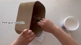 MADE BEAUTY FROM CARDBOARD AND SKEWERS | GREAT STORAGE BASKET IDEA