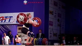 Anastasiia Romanova (69) - 131kg Clean and Jerk @ 2017 European Championships