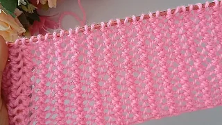 ‼️Tersi Düzü Yokk‼️Bir Dola Bir Kes Ajurlu Şiş Örgü Örneği Yapımı💥Single Row Needle Knitting Model💥💥