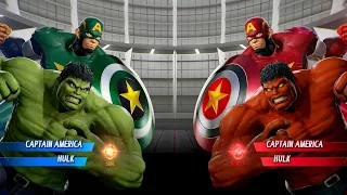 Hulk Captain America (Green) vs. Hulk Captain America (Red) Fight | Marvel vs Capcom Infinite