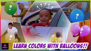 Learn colors with balloons! kids have fun playtime with color song!
