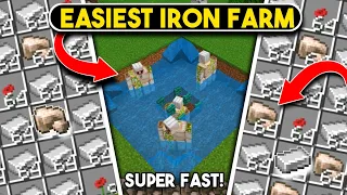 EASY Iron Farm For Minecraft Bedrock 1.19! 400+ Iron Per Hour