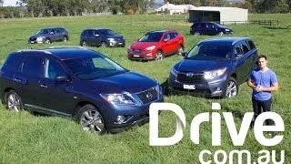 Kluger v CX-9 v Pathfinder v Territory v Santa Fe v Sorento | 7-seat SUV 4WD comparison