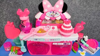 11 Minutes Satisfying with Unboxing Cute Pink Disney Minnie Mouse Kitchen Set | Pretend Play | ASMR