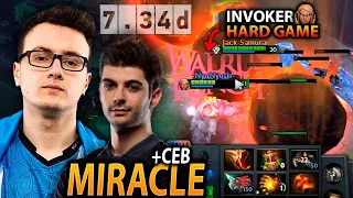 MIRACLE INVOKER and CEB team up in a NONSTOP Fight Ranked 7.34d dota 2