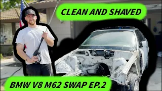 M62 V8 Engine Swap into BMW e36 EP.2 Engine Bay Shave