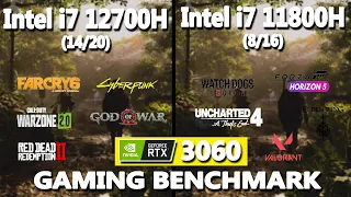 Intel i7 12700H vs 11800H Gaming Benchmark Test (2022) | #rtx3060 | | @StealthGamerSG