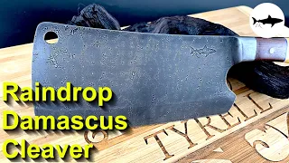 Forging an Integral Raindrop Damascus Cleaver - Finished!