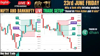 🔴Live Nifty intraday trading | Bank nifty live trading | Live options trading | 23rd JUNE 2023 dhan