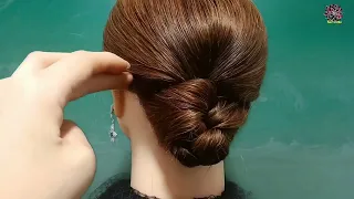 Quick and easy juda french bun hairstyle for short and medium hair ladies | Bun hairstyle for ladies