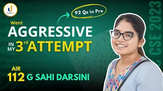 🏆Structured Approach for Prelims & Main by G Sahi Darsini, AIR 112 | UPSC 2023 Topper | LevelUp IAS