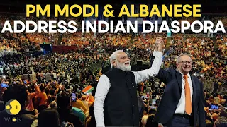 PM Modi & Australian PM Anthony Albanese address Indian diaspora at a mega event in Sydney | WION