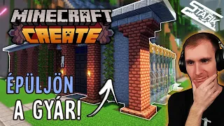 Minecraft Create - 3.Rész (Az Első GYÁR és GYÁRTÓSOROK!) - Stark LIVE