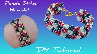 Pondo stitch bracelet with crystals/ Simple and elegant bracelet/Easy jewelry making at home/DIY