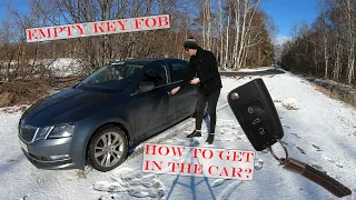 How to Enter and Start the Car with an Empty Key Battery - an Example with a Škoda Octavia 2017