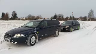 Subaru Legacy & Volvo XC70 snow drive. Зима 2017