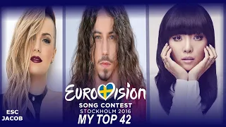 #EurovisionAgain - Eurovision 2016: My TOP 42 Song