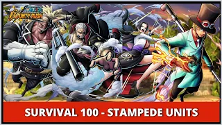 SURVIVAL 100 - STAMPEDE UNITS Gameplay • One Piece Bounty Rush • OPBR