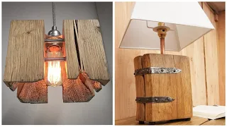 Homemade wood table lamps, chandeliers! 50 ideas for inspiration