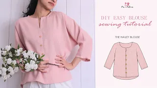 DIY Simple Linen Blouse  + Sewing Patterns [Beginner Sewing] - PINS N PATTERNS