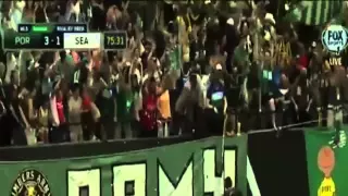 WTF  Portland Timbers striker Fanendo Adi celebrates goal with a chainsaw