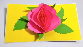 How To Make 3D Rose Card | DIY 3D Flower Card | Greeting Card | DG Handmade