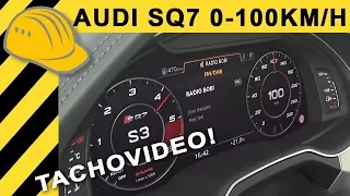 Audi SQ7 0-100 Test - V8 435PS 900Nm - Tachovideo