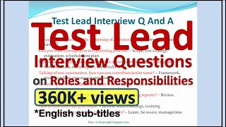 Test Lead Interview Questions And Answers-Test Lead Roles And Responsibilities-Test Lead-Interview