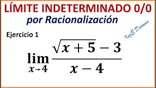 Límite indeterminado 0/0 por RACIONALIZACIÓN | Ejercicio 1