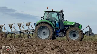 Bouwland ploegen | Melkveebedrijf Moermans | deutz warrior 6190 & lemken 5 schaar ploeg