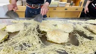 【広島】豪快かつ繊細なお好み焼き【OKONOMIYAKI】地元ファン・おばあちゃんも訪れる！「お好み焼き 得」押しつぶしてキャベツの甘味を出す技は必見！Japanese Street Food