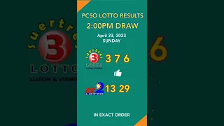 2PM Lotto Draw Result April 23, 2023 Swertres Ez2 #shorts