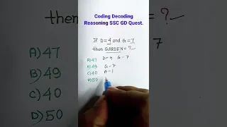 Coding Decoding | Coding Decoding Reasoning Tricks| Reasoning for SSC GD | #shorts